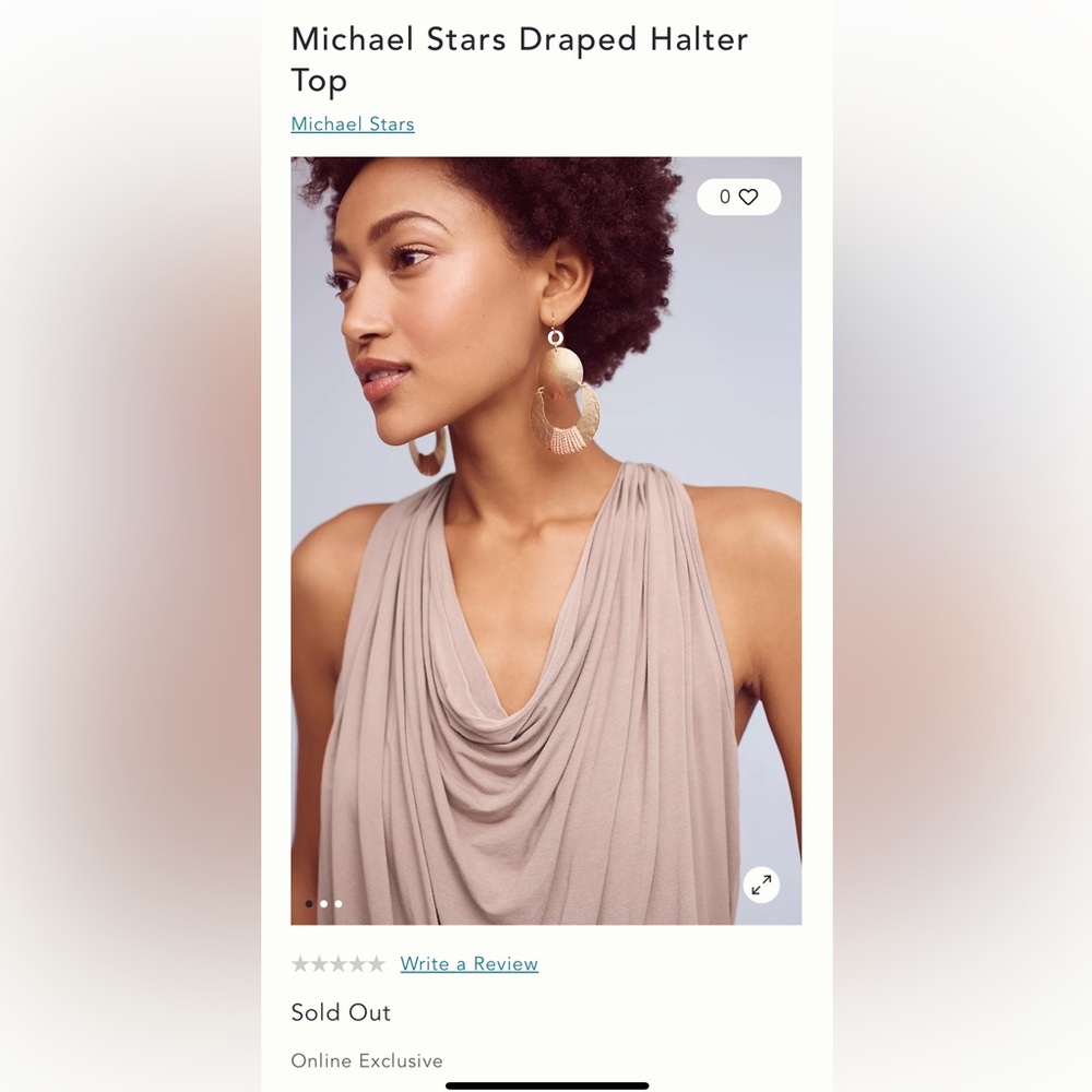 Michael Stars for Anthropologie OS halter drape top